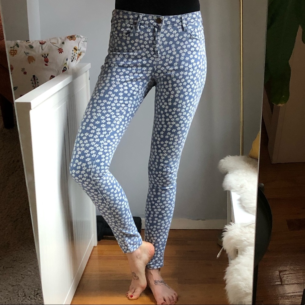 Topshop Leigh Moto Daisy Skinny Ankle Jeans